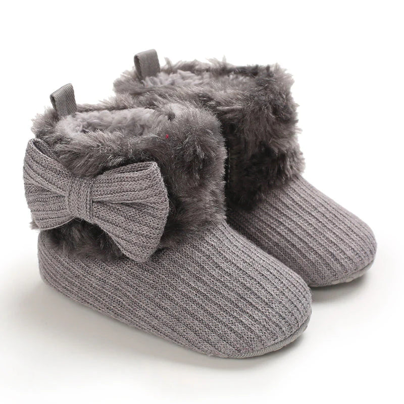 Warme Baby-Winterstiefel – Weiche, gefütterte Hausschuhe mit rutschfester Sohle