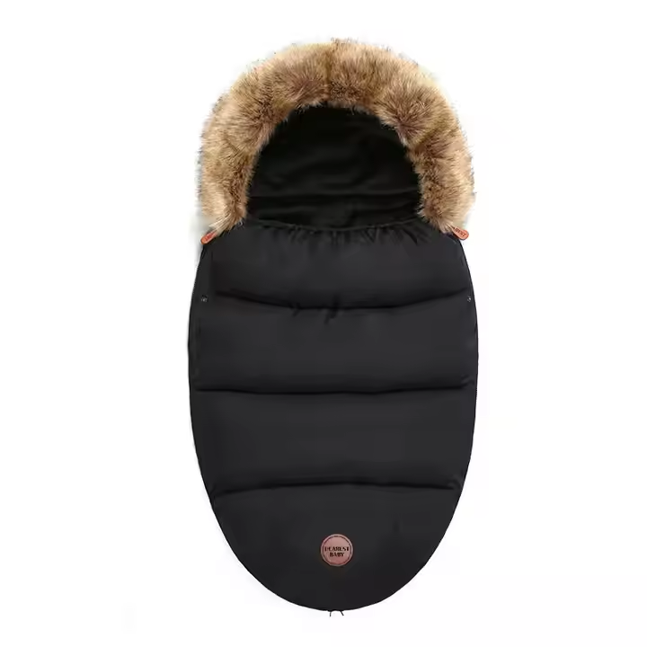 Baby Fußsack für Kinderwagen – Warmer Stroller Schlafsack mit Fellrand