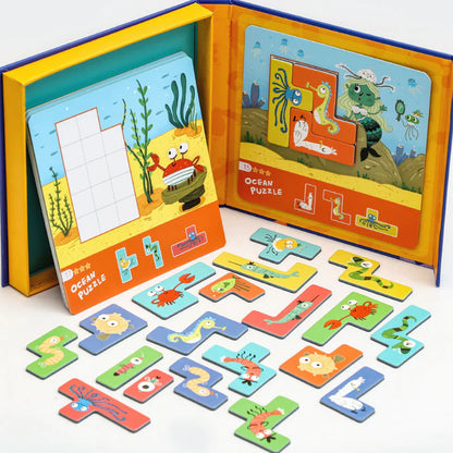 Meerestier-Puzzle – Entdecke die Ozeanfreunde mit kreativen Puzzleteilen