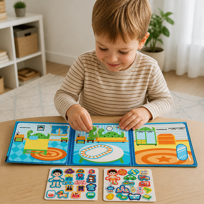 Montessori Magnet-Quiet-Book – Kreatives Ankleide- & Szenenspiel