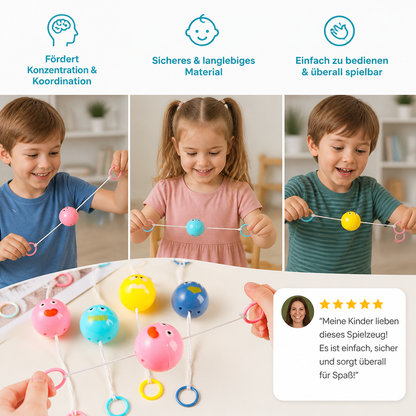 Leuchtender Pfeif-Kreiselball mit Zugschnur für Kinder
