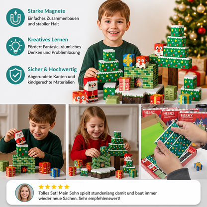 54-teiliges Weihnachts-Magnetbaustein-Set für Kinder