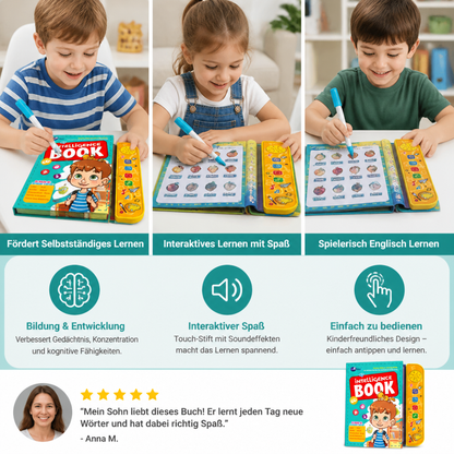 Interaktives sprechendes Englisch-Lernbuch mit Touch-Stift für Kinder