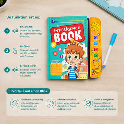 Interaktives sprechendes Englisch-Lernbuch mit Touch-Stift für Kinder