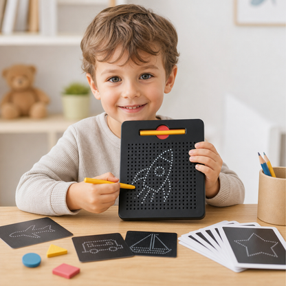 2-in-1 Magnetische Schreib- & Zeichentafel mit aufsteckbaren Formen für Kinder