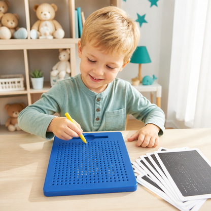 2-in-1 Magnetische Schreib- & Zeichentafel mit aufsteckbaren Formen für Kinder