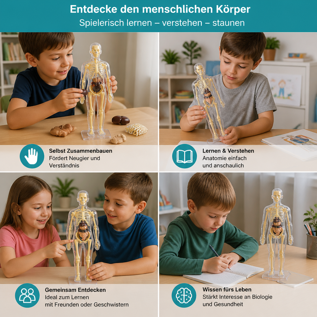 MINT-Lernset zur menschlichen Anatomie mit selbst zusammenbaubarem Organmodell