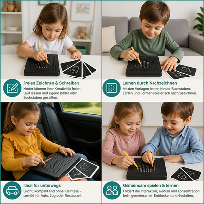 2-in-1 Magnetische Schreib- & Zeichentafel mit aufsteckbaren Formen für Kinder