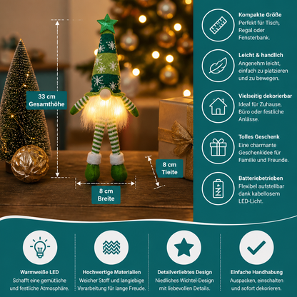 Leuchtende LED-Weihnachtswichtel-Dekorationen