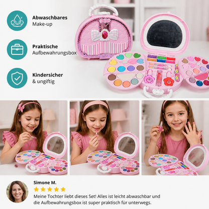 Abwaschbares Prinzessinnen-Make-up-Set für Kinder mit Nagellack & Aufbewahrungsbox