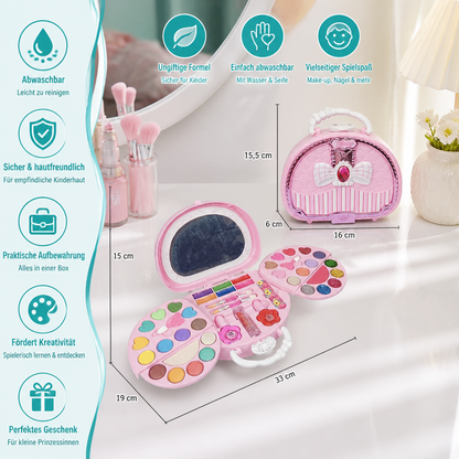 Abwaschbares Prinzessinnen-Make-up-Set für Kinder mit Nagellack & Aufbewahrungsbox