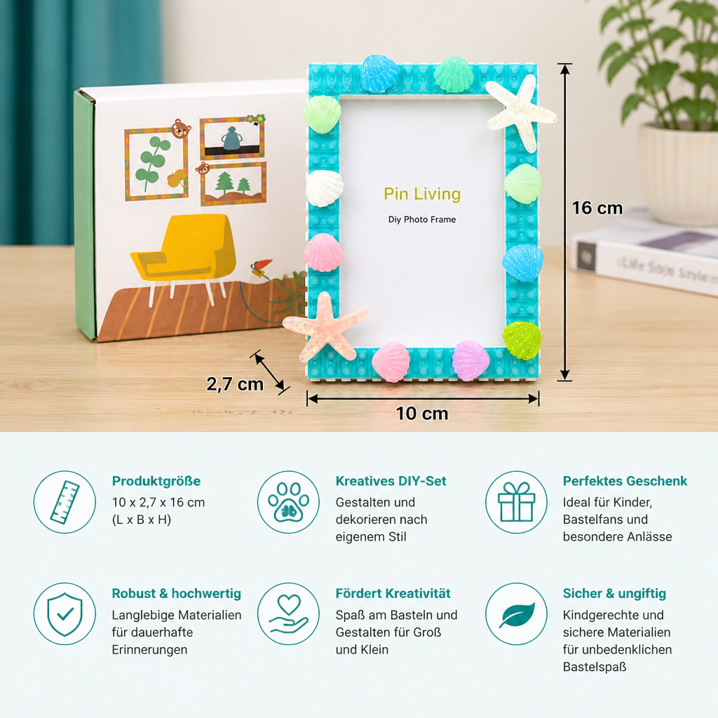 DIY-Fotorahmen-Bastelset aus Bausteinen