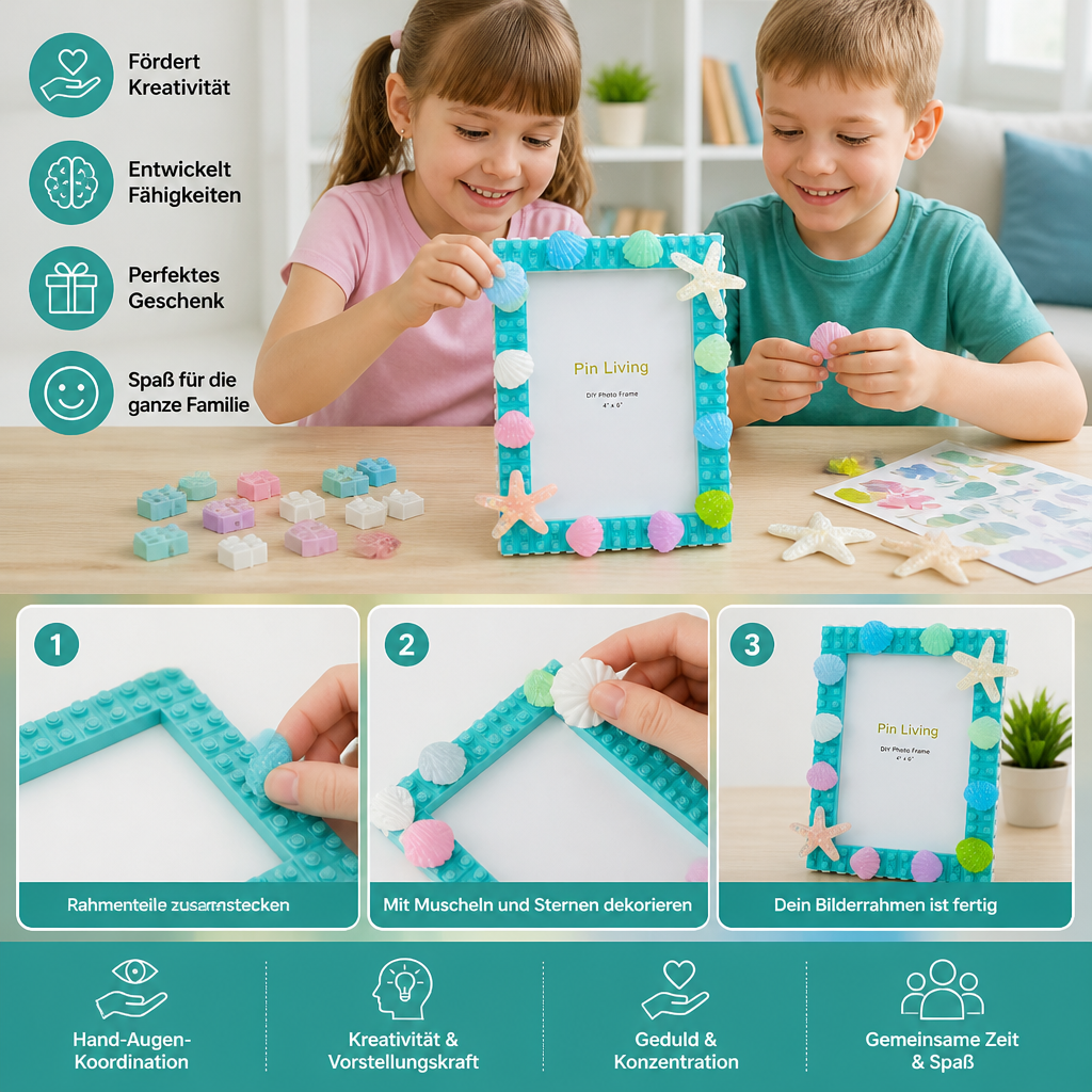 DIY-Fotorahmen-Bastelset aus Bausteinen