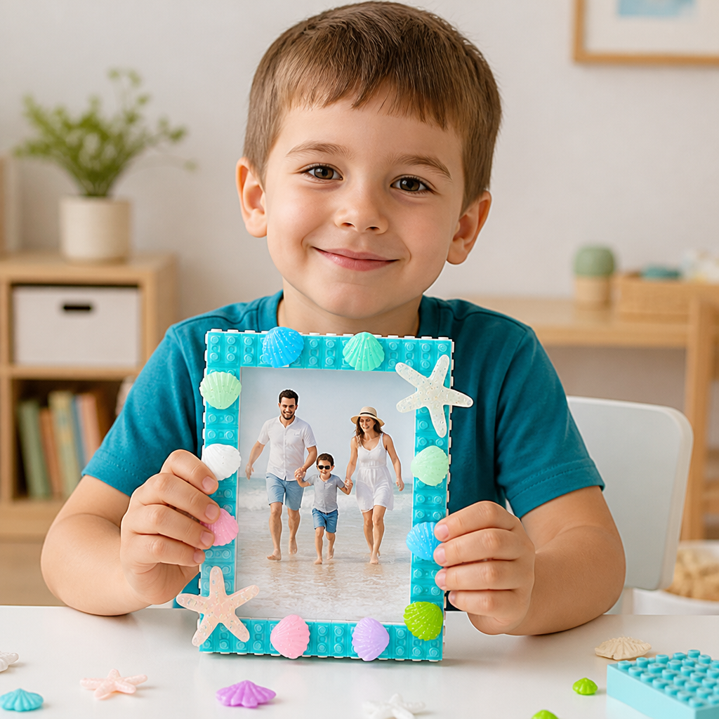 DIY-Fotorahmen-Bastelset aus Bausteinen