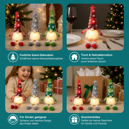 Leuchtende LED-Weihnachtswichtel-Dekorationen