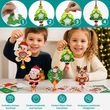 DIY-Weihnachts-Schüttelanhänger-Bastelset für Kinder