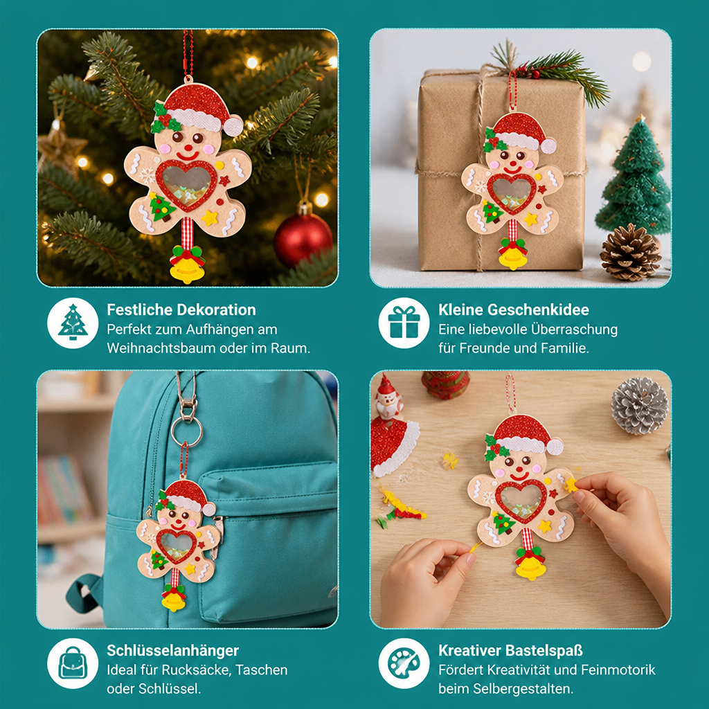 DIY-Weihnachts-Schüttelanhänger-Bastelset für Kinder