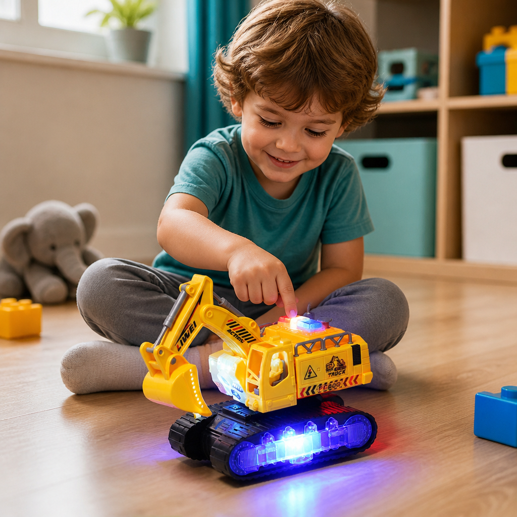 Transformierender Polizei-Roboter-Bagger mit Licht & Sound