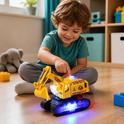 Transformierender Polizei-Roboter-Bagger mit Licht & Sound