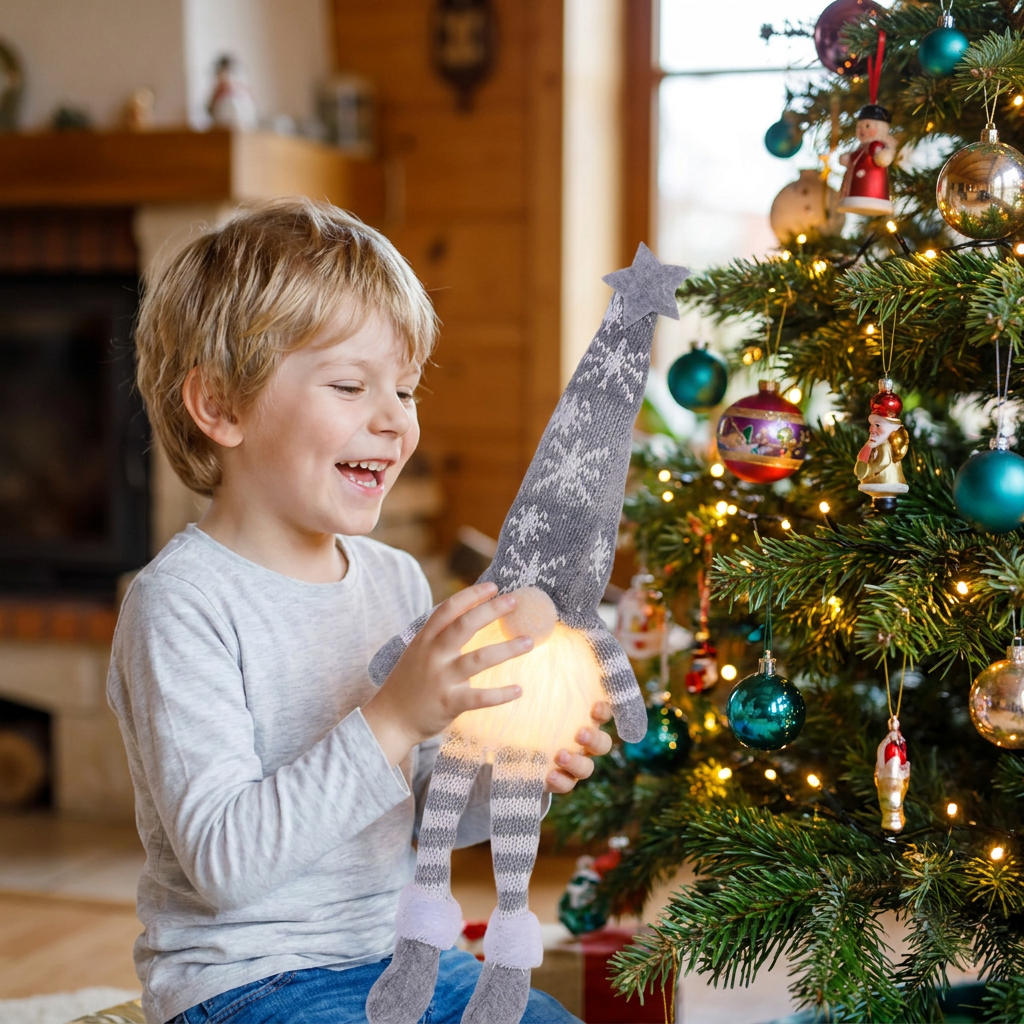 Leuchtende LED-Weihnachtswichtel-Dekorationen