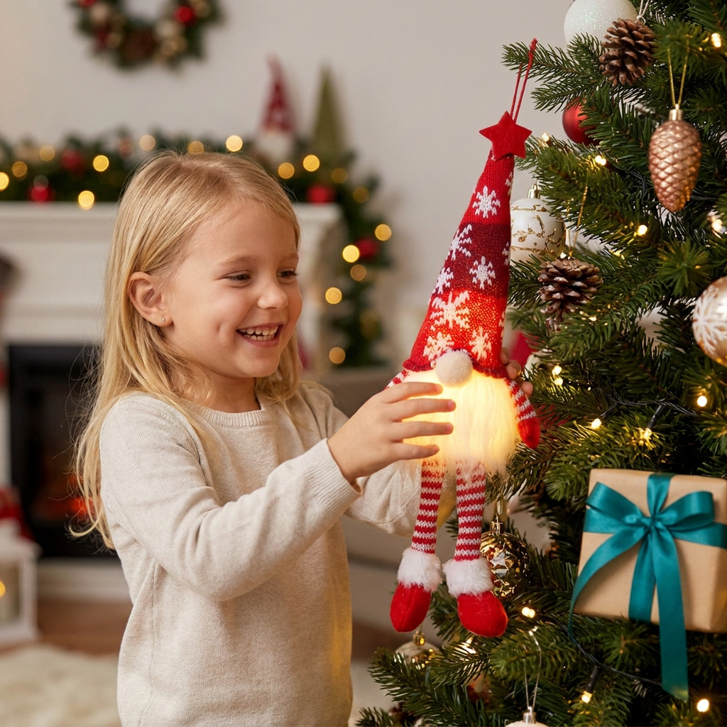 Leuchtende LED-Weihnachtswichtel-Dekorationen
