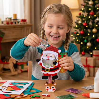 DIY-Weihnachts-Schüttelanhänger-Bastelset für Kinder