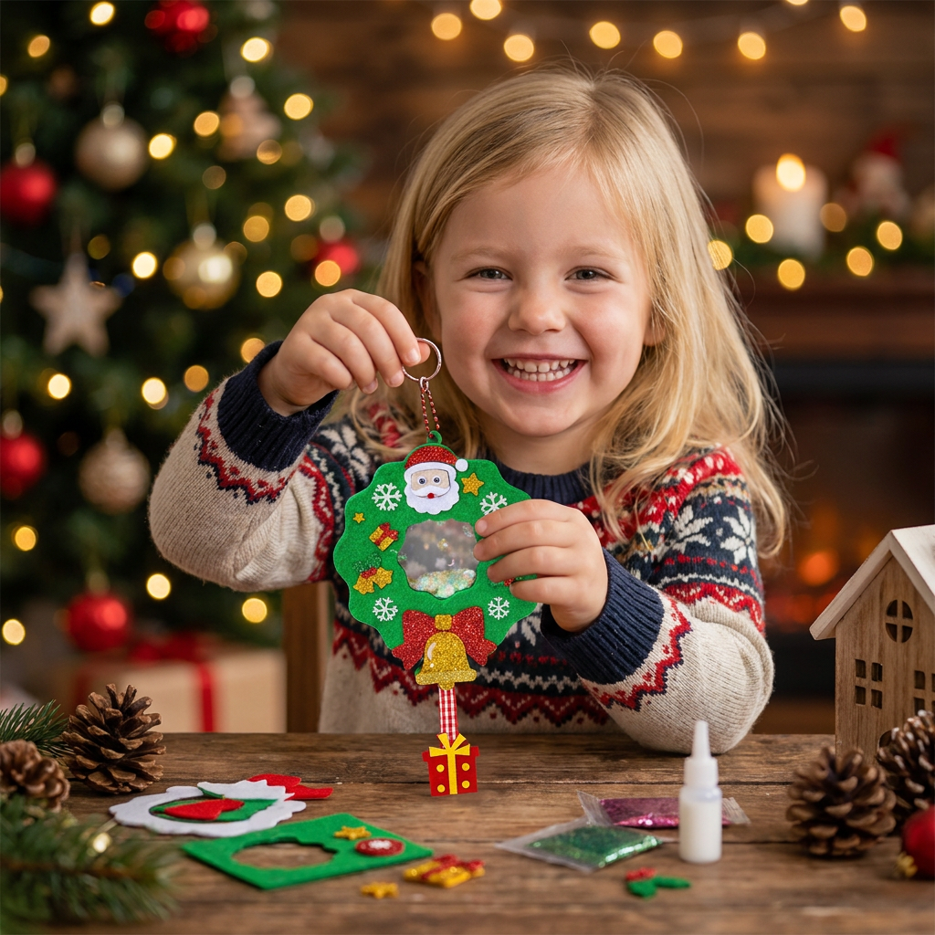 DIY-Weihnachts-Schüttelanhänger-Bastelset für Kinder