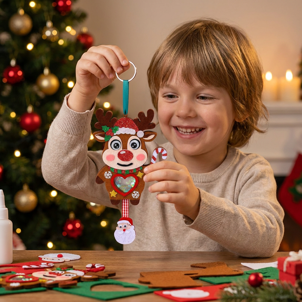 DIY-Weihnachts-Schüttelanhänger-Bastelset für Kinder