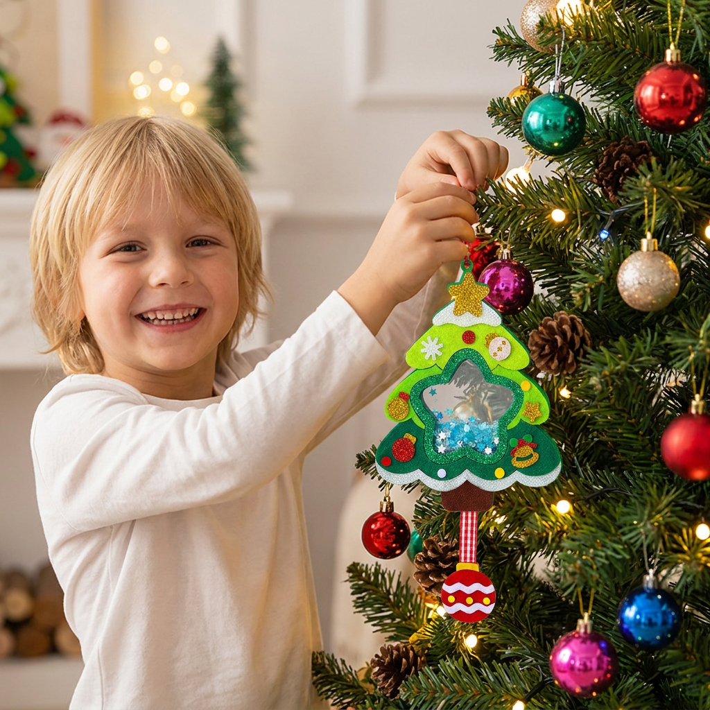 DIY-Weihnachts-Schüttelanhänger-Bastelset für Kinder