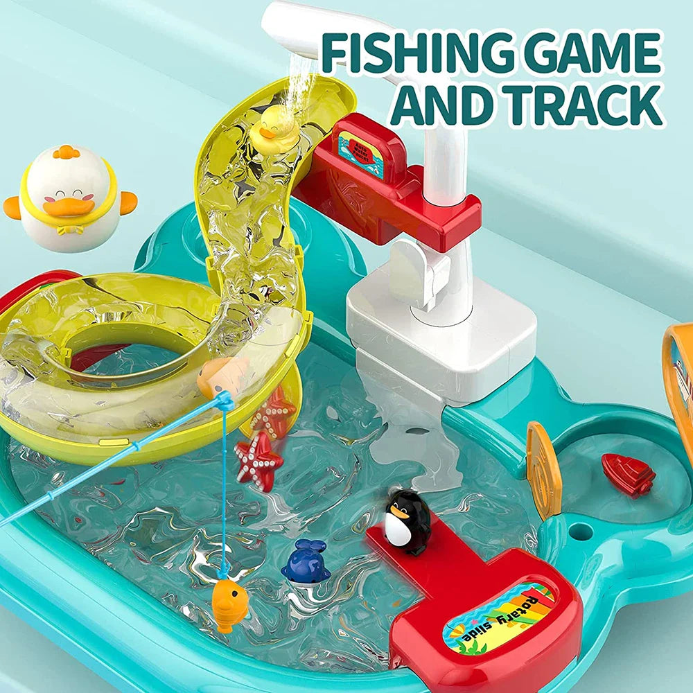 Interaktiver Wasserspaß – Spielküche und Angelset für Kinder