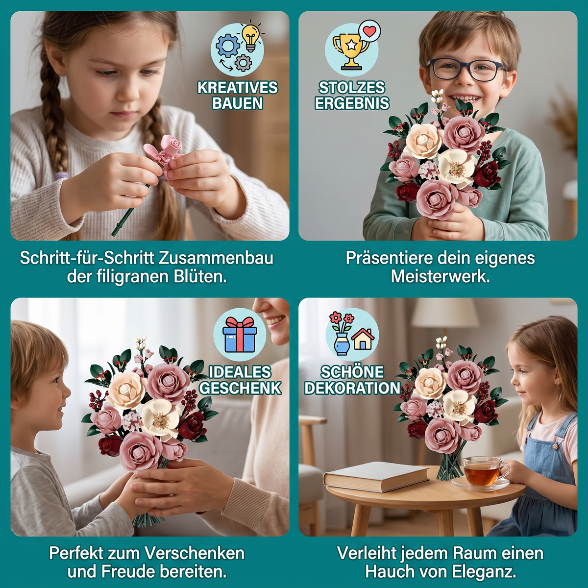 Blumenstrauß-Bausteinset