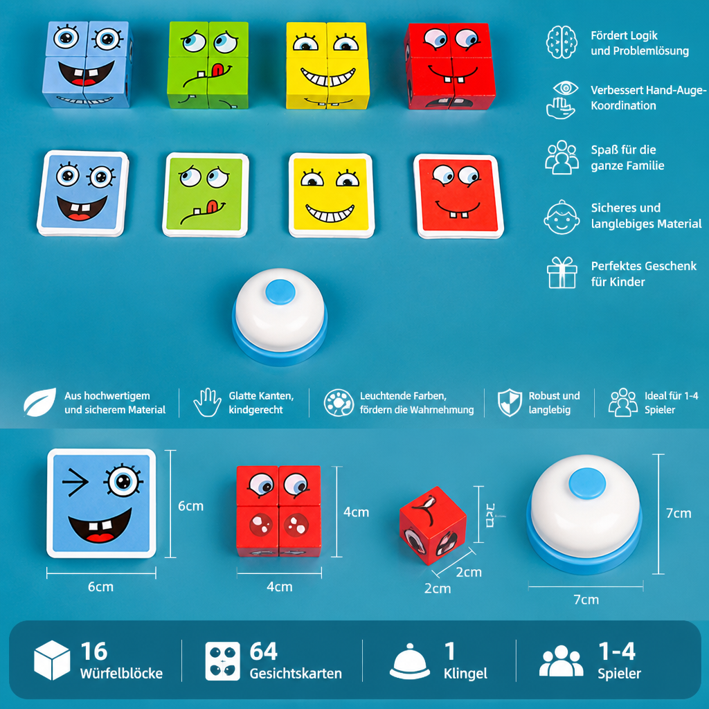Gesicht Puzzle Würfel Spiel