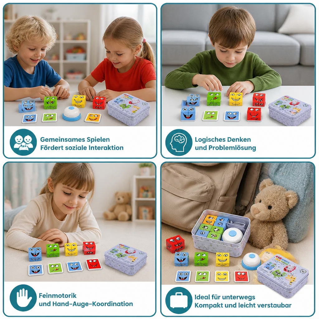 Gesicht Puzzle Würfel Spiel