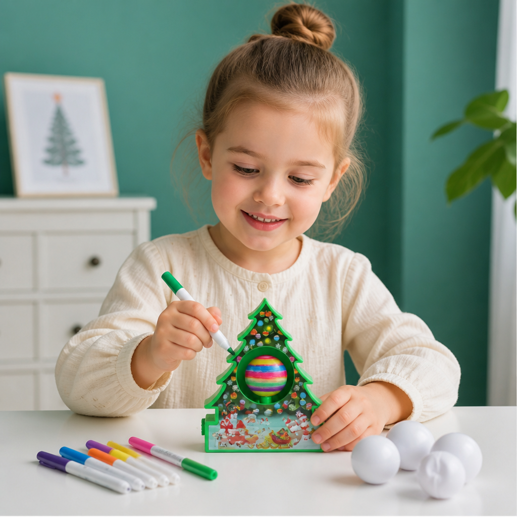 DIY-Weihnachts-Bastelset zum Bemalen drehbarer Anhänger