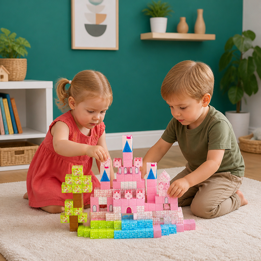 Montessori-Prinzessinnen-Traumschloss-Magnetbausteinset