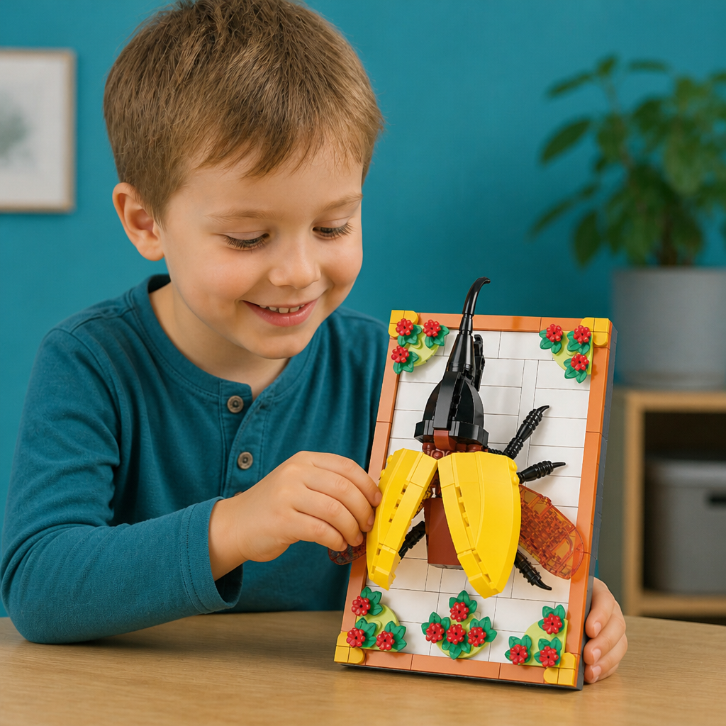 DIY-3D-Naturrahmen-Bausteinset – Blumen & Insekten