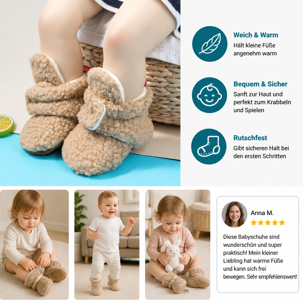 Warme & gemütliche Sherpa-Baby-Booties für den Winter