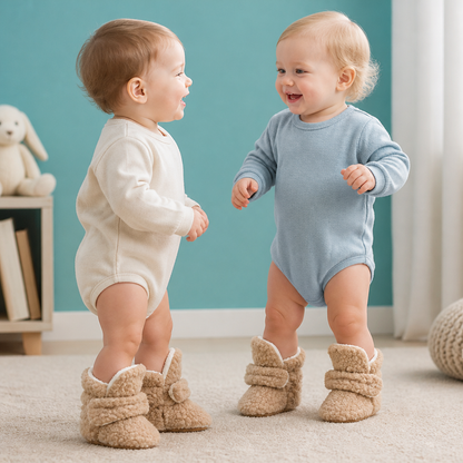 Warme & gemütliche Sherpa-Baby-Booties für den Winter