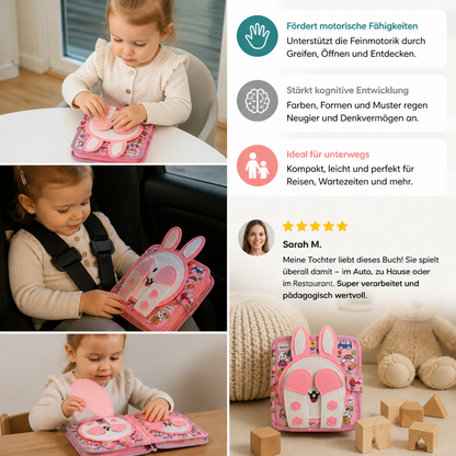 Montessori-Tast- & Fühl-Sensorik-Busy-Book für Kleinkinder