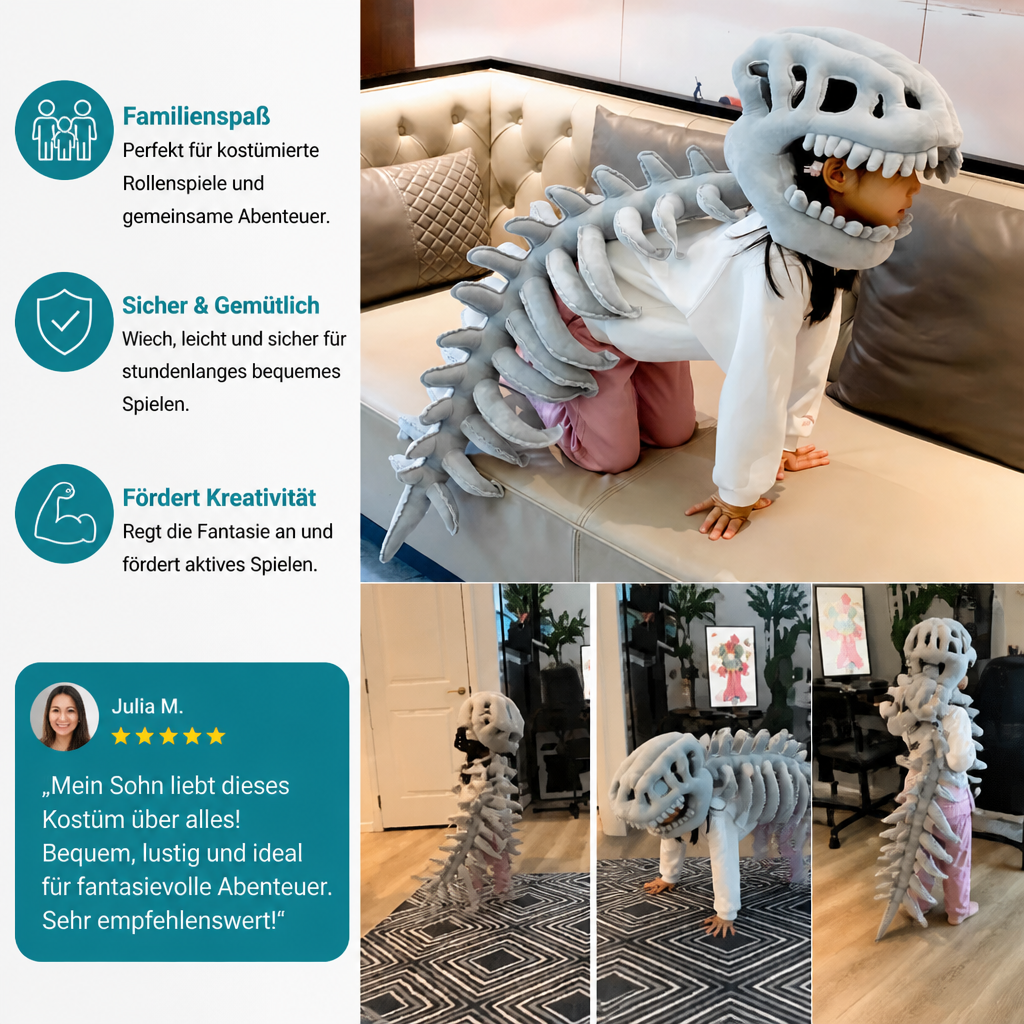 Lustiges Dinosaurier-Skelett-Plüschkostüm