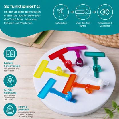 Finger-Lesehilfe für Kinder – Transparente Lesezeilenhilfe