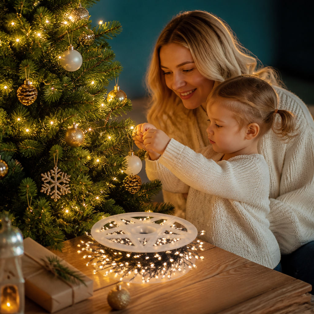 Warmweiße Weihnachts-Cluster-Lichterkette