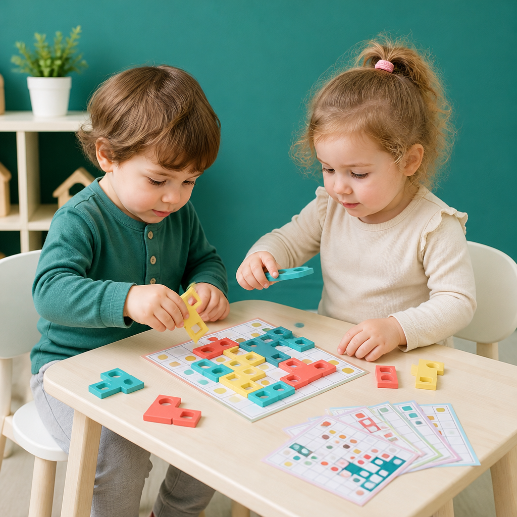 Montessori Holz-Formenpuzzle – Farben- & Logik-Denkspiel für Kinder