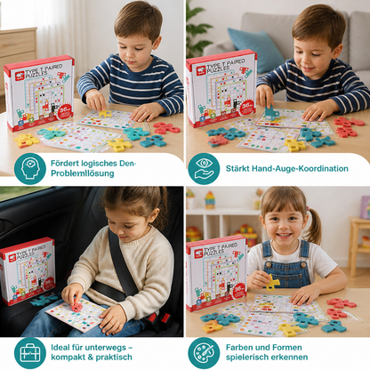 Montessori Holz-Formenpuzzle – Farben- & Logik-Denkspiel für Kinder