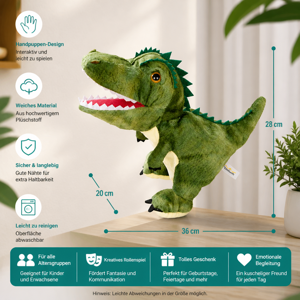 Lustige Dinosaurier-Plüsch-Handpuppe
