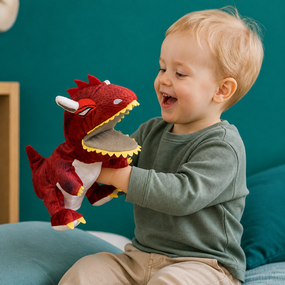 Lustige Dinosaurier-Plüsch-Handpuppe