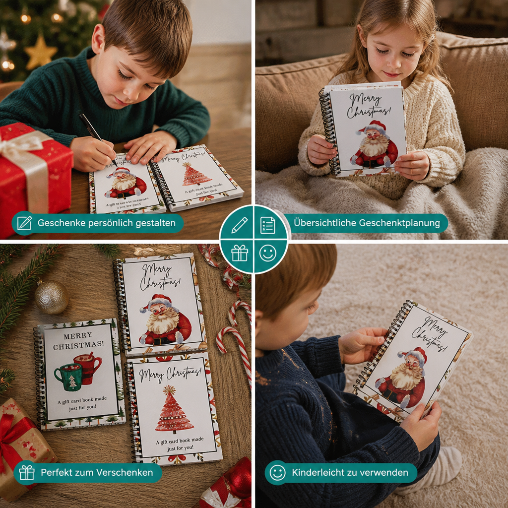 DIY-Weihnachts-Geschenkkartenbuch – Spiralgebundener Geschenk-Organizer für die Feiertage