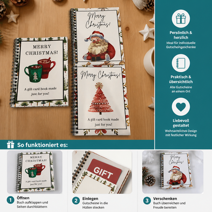 DIY-Weihnachts-Geschenkkartenbuch – Spiralgebundener Geschenk-Organizer für die Feiertage