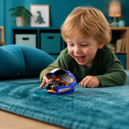 1-Klick Monstertruck-Katapult im Helm-Design mit Tragegriff