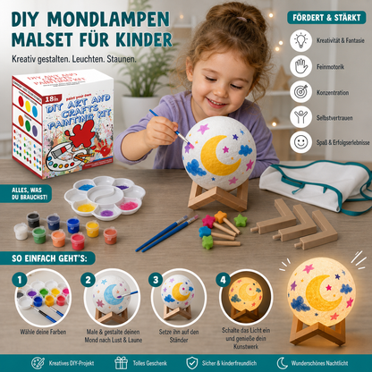 DIY-Mondlampen-Malset für Kinder – Kreatives Weltraum-Nachtlicht